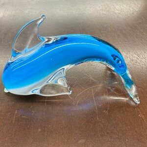 Blue‎ Glass Dolphin Figurine